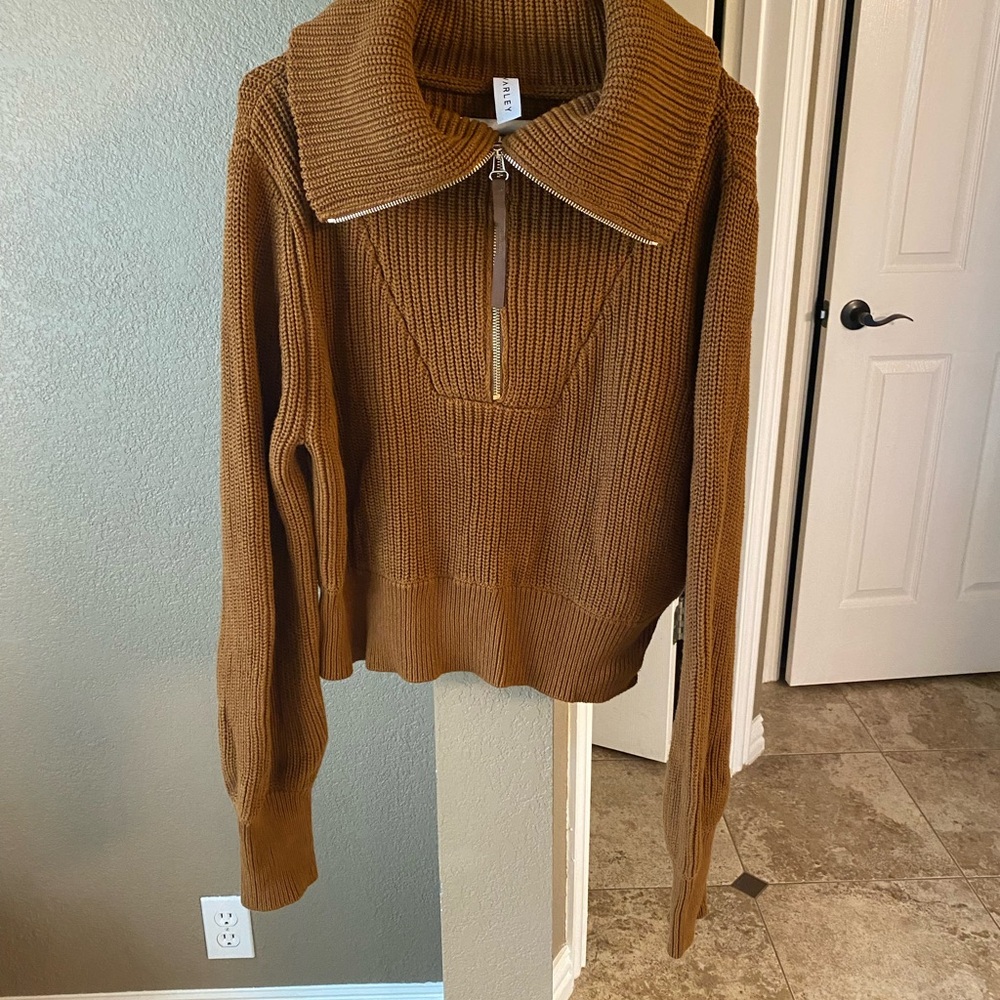 Varley Tobacco Knit 1/4 Zip Sweater